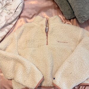 Champion Cream Fleece Quarter-Zip
